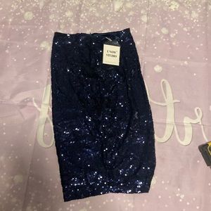 L’VOW Women’s Sequin Skirt High Waist Stretchy Sparkle Pencil Skirt Small